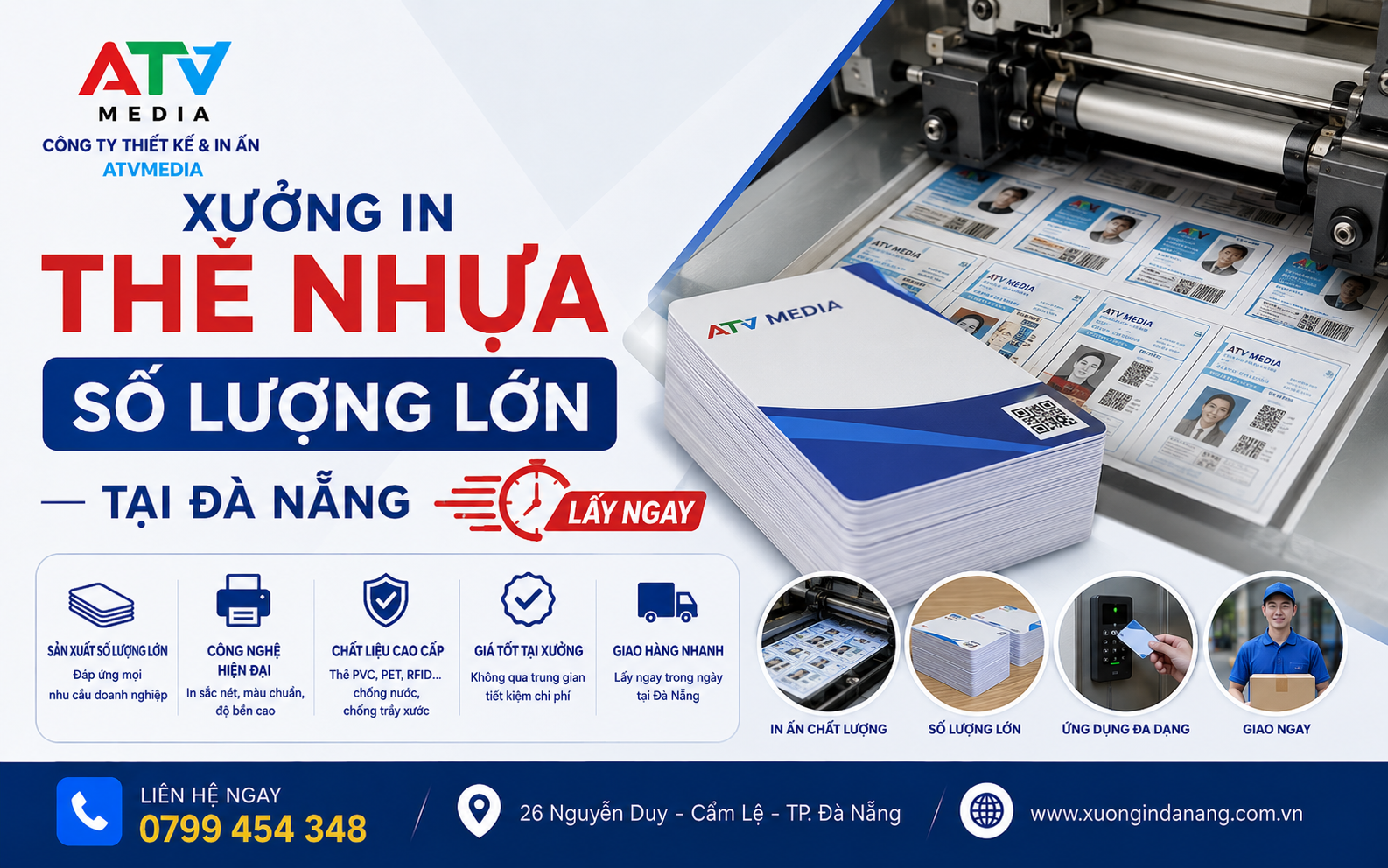 Xưởng In Thẻ Nhựa Số Lượng Lớn Tại Đà Nẵng Lấy Ngay