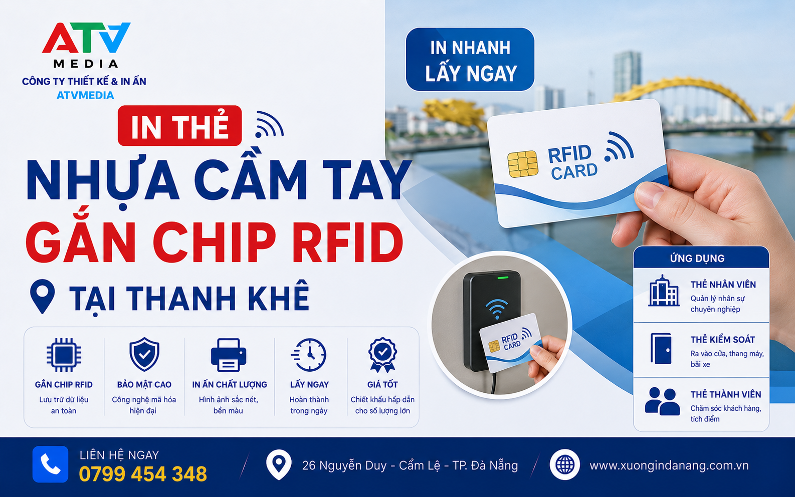 In Thẻ Nhựa Cầm Tay Gắn Chip RFID Tại Thanh Khê