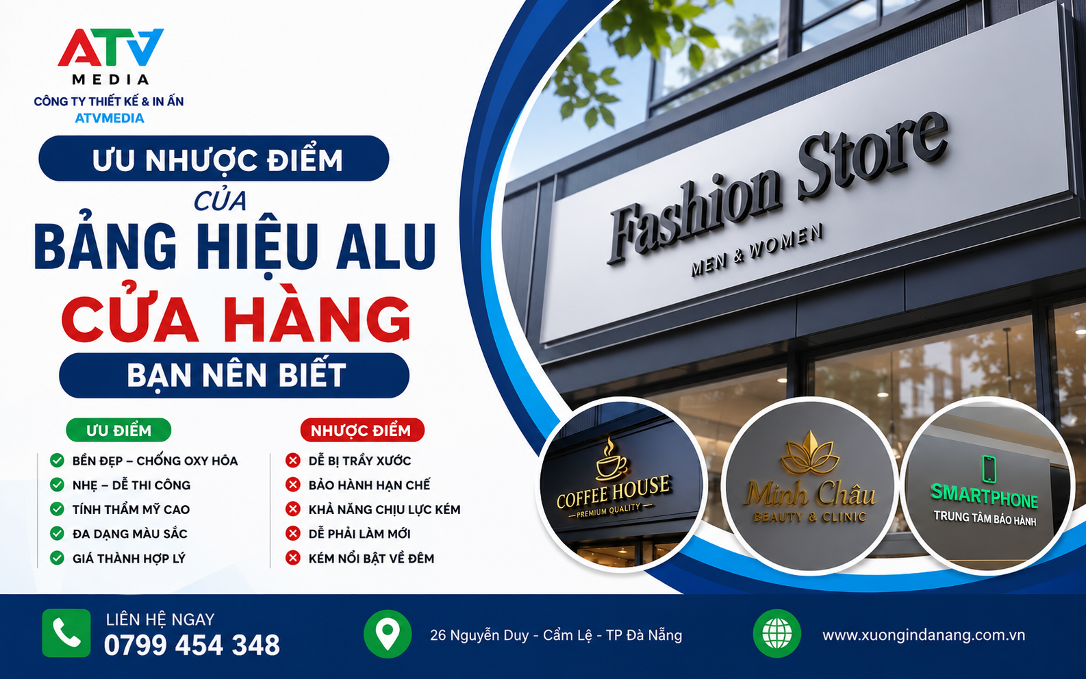 Ưu Nhược Điểm Của Bảng Hiệu Alu Cửa Hàng Bạn Nên Biết