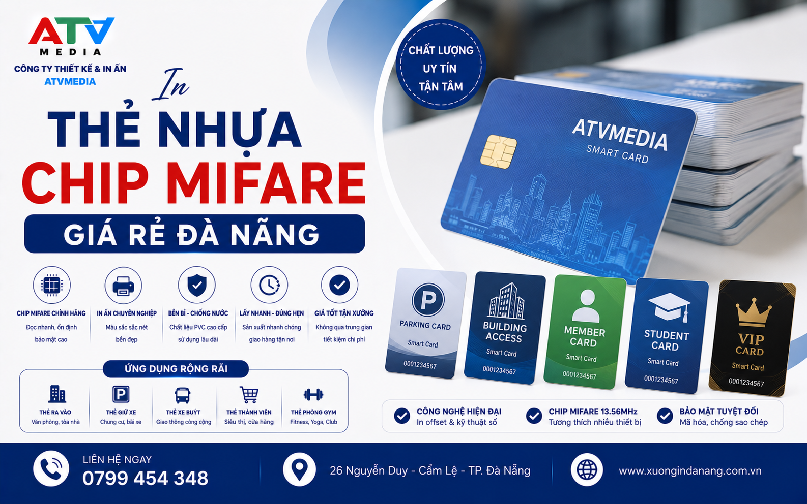 In Thẻ Nhựa Chip Mifare Giá Rẻ Đà Nẵng