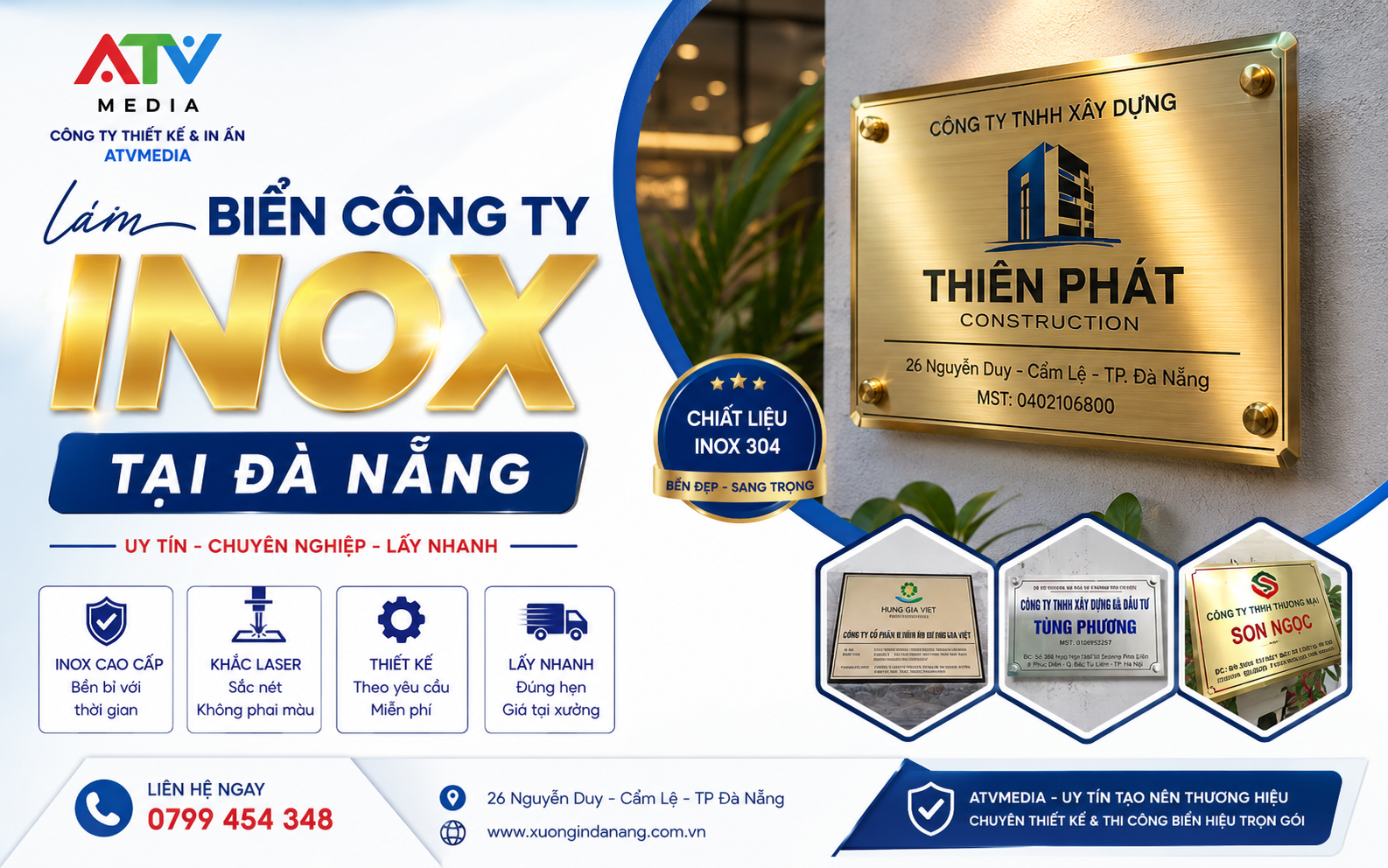 Làm Biển Công Ty Inox Tại Đà Nẵng Uy Tín, Lấy Nhanh