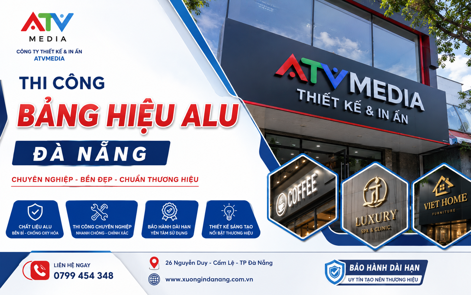 Thi Công Bảng Hiệu Alu Đà Nẵng Chuyên Nghiệp, Bảo Hành Dài Hạn