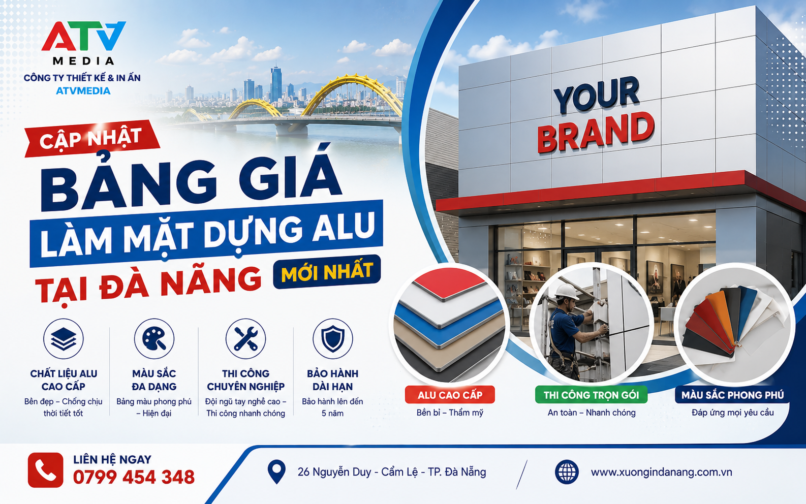 Cập Nhật Bảng Giá Làm Mặt Dựng Alu Tại Đà Nẵng Mới Nhất